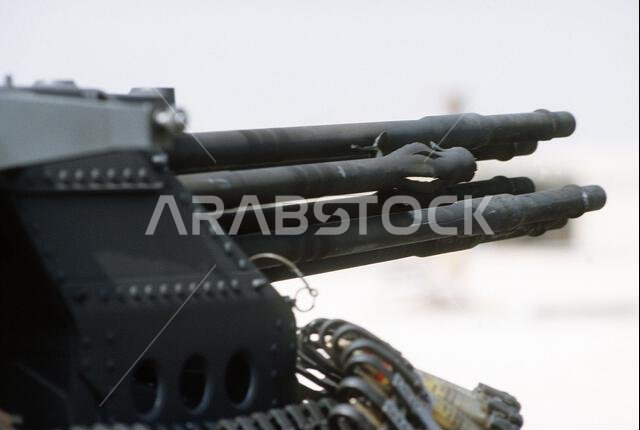 A view of an M-61A1 20mm Vulcan gun taken from the nose of an F/A-18 strike fighter aircraft showing the damage sustained when ammunition exploded prematurely in the gun barrel during a mission in support of Operation Desert Storm.. Subject Operation/Series: DESERT STORM Country: Saudi Arabia(SAU) A view of an M-61A1 20mm Vulcan gun taken from the nose of an F/A-18 strike fighter aircraft showing the damage sustained when ammunition exploded prematurely in the gun barrel during a mission in support of Operation Desert Storm.. Subject Operation/Series: DESERT STORM Country: Saudi Arabia(SAU)