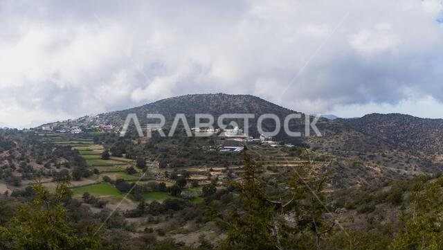 صورة بانورامية لجبل دكا في المملكة العربية السعودية.