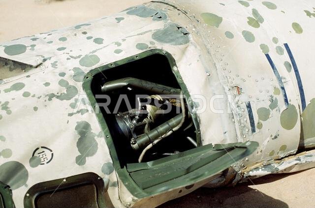 A view of a panel on the side of a Scud missile shot down by an MIM-104 Patriot tactical air defense missile outside of Riyadh during Operation Desert Storm. Subject Operation/Series: DESERT STORM Country: Saudi Arabia (SAU)