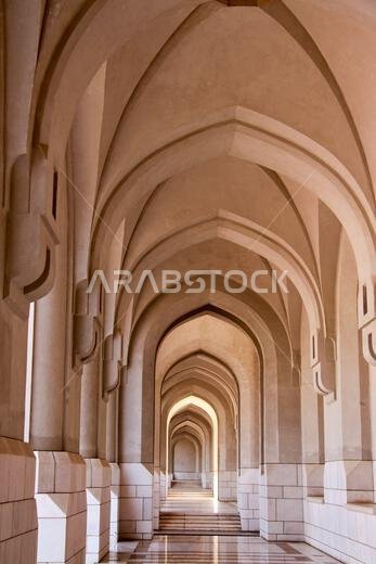 Colonnade in the Sultan Palace in Muscat, Oman