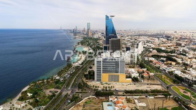 جدة، المملكة العربية السعودية - منظر المدينة - إطلالة رائعة على مدينة جدة من الأعلى