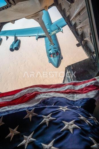 A U.S. Air Force B-52H Stratofortress, assigned to the 5th Bomb Wing, Minot Air Force Base, North Dakota, approaches a KC-10 Extender assigned to the 908th Expeditionary Air Refueling Squadron, Prince Sultan Air Base, Kingdom of Saudi Arabia, for air refueling support, during a Bomber Task Force mission, over the U.S. Central Command area of responsibility, Sept. 4, 2022. The bombers’ flight originated at Royal Air Force (RAF) Fairford, England, and flew over the Eastern Mediterranean, Arabian P