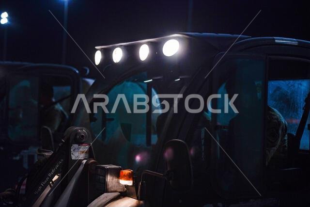U.S. Air Force Brig. Gen. William Betts, the commander of the 378th Air Expeditionary Wing, is shown how to operate a toolcat by an Airmen assigned to the 577th Expeditionary Prime BEEF Squadron, Sept. 9, 2022, Prince Sultan Air Base, Kingdom of Saudi Arabia. The 577th EPBS, one-half of the 1st Expeditionary Civil Engineer Group, establishes and sustains airfield operations at locations where U.S. Air Force aircraft operate. 1st Expeditionary Civil Engineer Group,378th Air Expeditionary Wing,378
