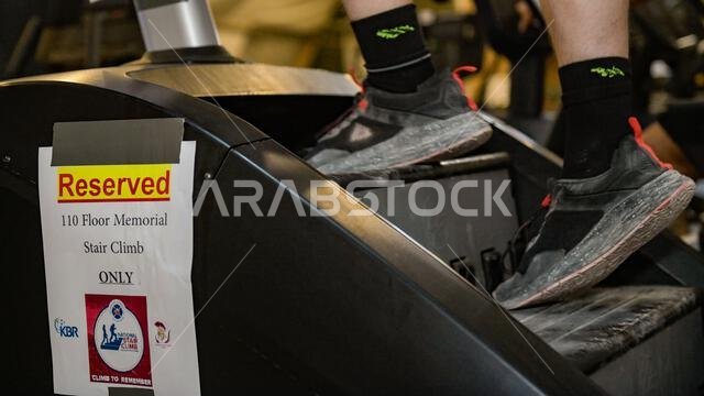 A U.S. Soldier with the 336th Combat Sustainment Support Battalion, undertakes the 110 Floor Stair Climb on Sept. 11, 2022, at Prince Sultan Air Base, Kingdom of Saudi Arabia, in honor of the victims and first responders who passed away on September 11, 2001. Since the events of 9/11, the U.S. has deployed hundreds of thousands to the outer limits of its American borders and to every corner of the globe to eradicate terrorism. 336th Combat Sustainment Support Battalion,378th Expeditionary Civil 