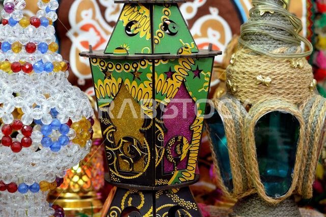 Ramadan Lantern lamp or Fanous Ramadan as a festive celebration of the Islamic fasting days in Arabian Islamic countries, religion holy fast days amon Ramadan Lantern lamp or Fanous Ramadan as a festive celebration of the Islamic fasting days in Arabian Islamic countries, religion holy fast days amon