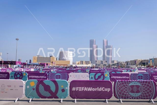 الدوحة، قطر. ٢٢ نوفمبر ٢٠٢٢. خط الحواجز بين الأرجنتين والسعودية، كأس العالم ٢٠٢٢ في قطر، ٢٢ نوفمبر ٢٠٢٢. حقوق الصورة: موريتز مولر. (للصحفيين فقط).