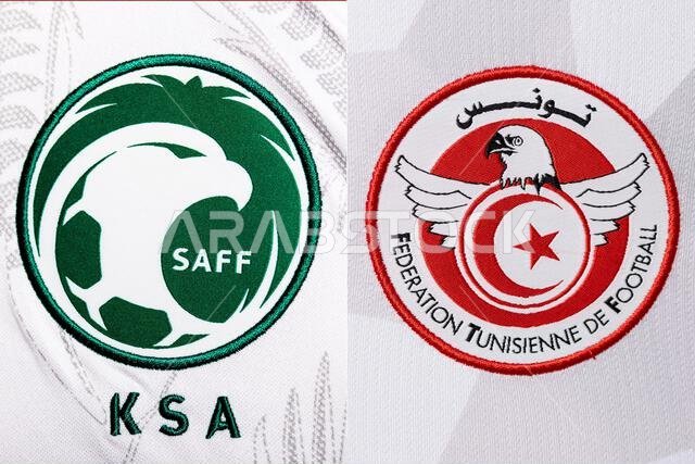 Close up of National Football team crest on home kit. FIFA World Cup Qatar 2022.