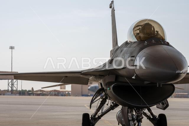 U.S. Air Force Capt. Christopher Hartman, a pilot assigned to the 77th Expeditionary Fighter Squadron, sits in the cockpit of an F-16 Fighting Falcon aircraft prior to departure for the Bahrain International Airshow (BIAS) 22, from Prince Sultan Air Base, Kingdom of Saudi Arabia, Nov. 6, 2022.  BIAS, a biennial event, is an opportunity to strengthen military-to-military relationships with regional partners and promote U.S. national security objectives in the U.S. Central Command area of responsi