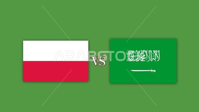 عناصر تصميم مباراة كرة القدم بين بولندا والسعودية