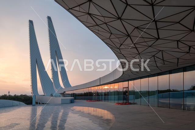 View of Qatar foundation Education City mosque in Doha Qatar