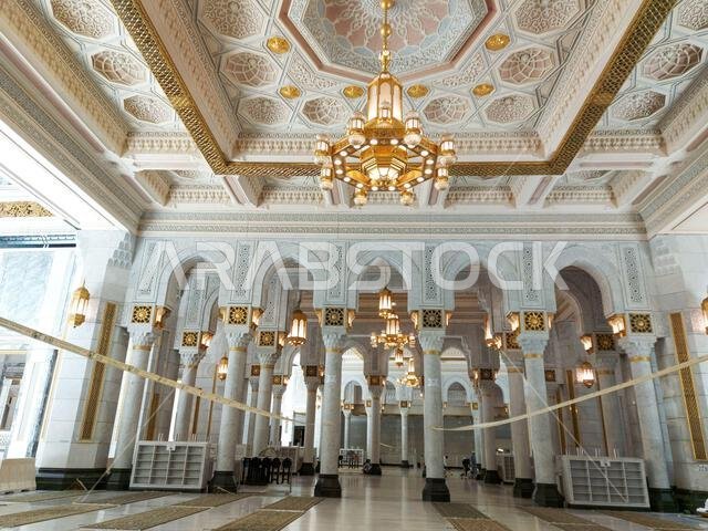 Mecca , Saudi Arabia 12 May 2021 ,  Makkah - Al Haram mosque from inside