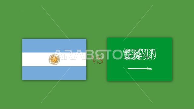 Argentina vs Saudi Arabia Football Match Design Element.