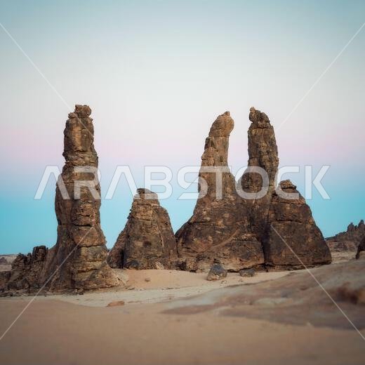 Rock Formations during Sunrise in the Desert