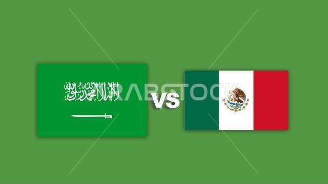 saudi arabia vs mexico Football Match Design Element.