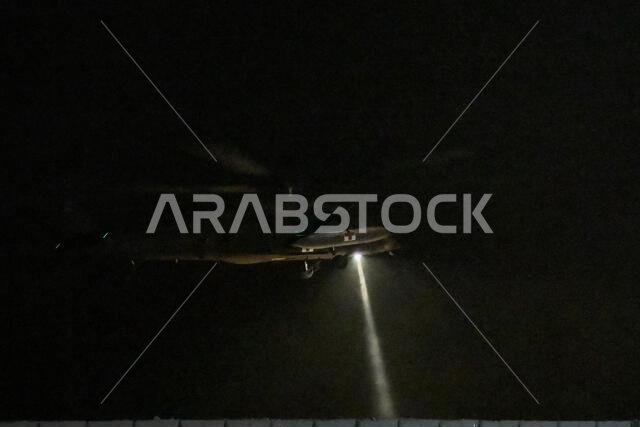 A U.S. Army HH-60M MedEvac Black Hawk helicopter takes off with a simulated casualty, during an exercise, at Prince Sultan Air Base, Kingdom of Saudi Arabia, May 13, 2022. The 378th Air Expeditionary Wing held an airborne missile attack exercise that included a simulated mass casualty incident. 378th Air Expeditionary Wing,378th Expeditionary Medical Squadron,AFCENT,Prince Sultan Air Base,Task Force Longhorn,USCENTCOM,