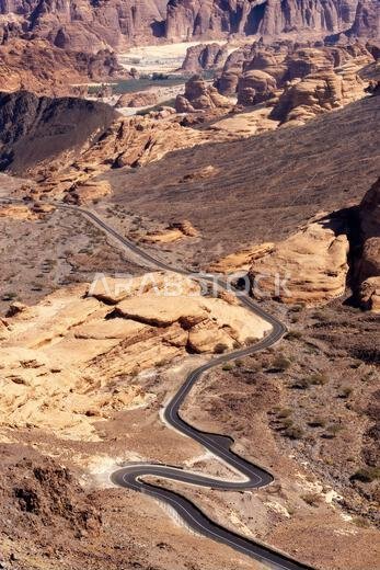 Road through the desert in Saudi Arabia taken in May 2022