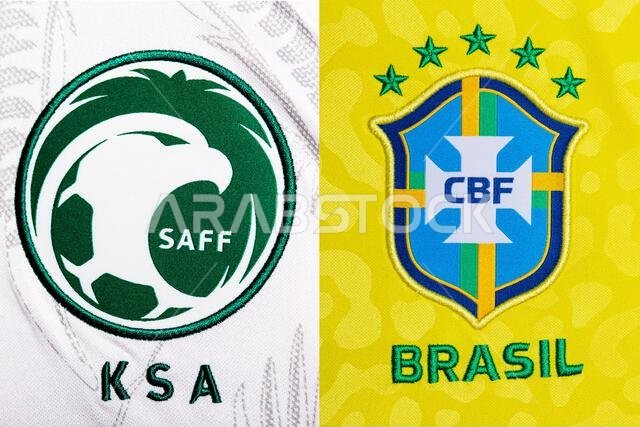 Close up of National Football team crest on home kit. FIFA World Cup Qatar 2022.