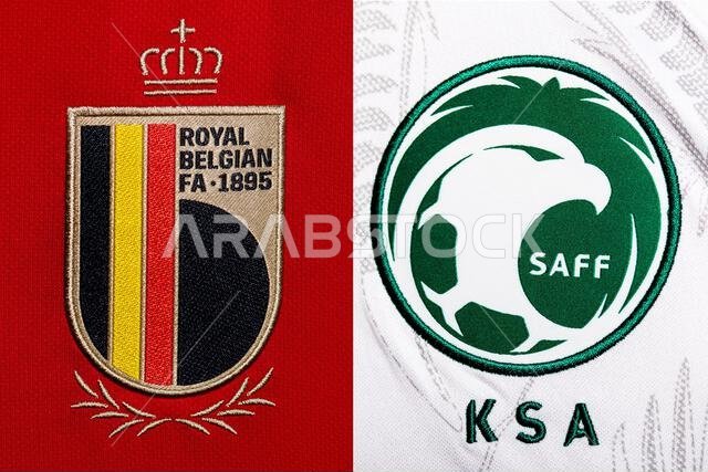 Close up of National Football team crest on home kit. FIFA World Cup Qatar 2022.
