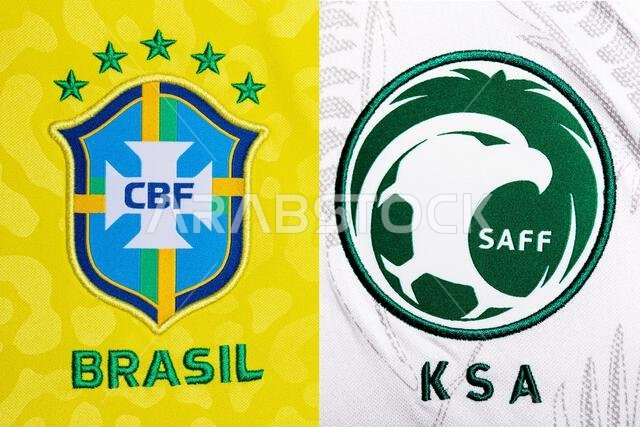 Close up of National Football team crest on home kit. FIFA World Cup Qatar 2022.