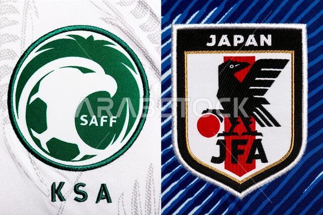 Close up of National Football team crest on home kit. FIFA World Cup Qatar 2022.