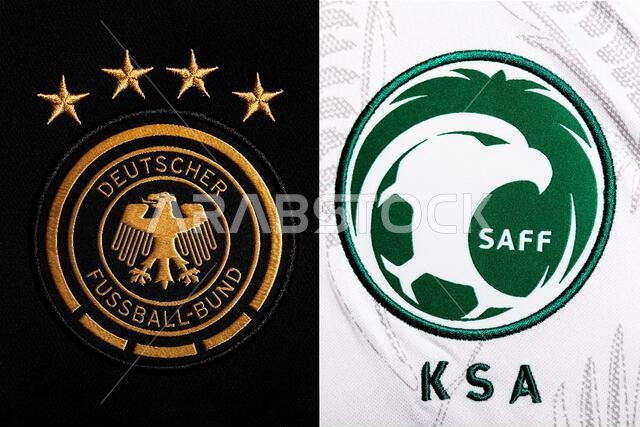 صورة مقرّبة لشعار المنتخب الوطني لكرة القدم على الطقم الأساسي. كأس العالم FIFA قطر 2022.