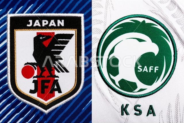 Close up of National Football team crest on home kit. FIFA World Cup Qatar 2022.