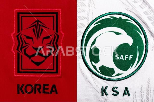 Close up of National Football team crest on home kit. FIFA World Cup Qatar 2022.