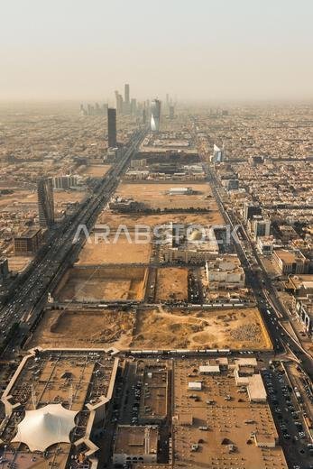 Large construction sites in Riyadh Saudi Arabia on a sunny day.