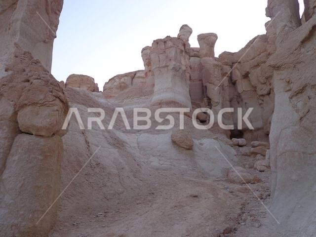 A scenic view of rock formations Al-Ahsa Oasis in Saudi Arabia