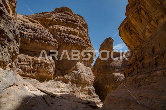 Narrow gorge near Al Ula Saudi Arabia Narrow gorge near Al Ula Saudi Arabia