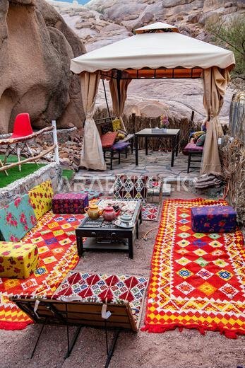 Traditional open air teahouse Hail Saudi Arabia