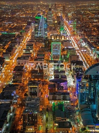 Aerial view Riyadh at night Saudi Arabia 1
