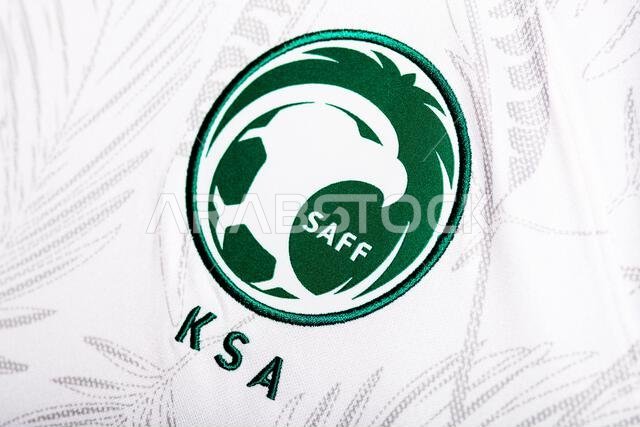 Close up of National Football team crest on home kit. FIFA World Cup Qatar 2022.