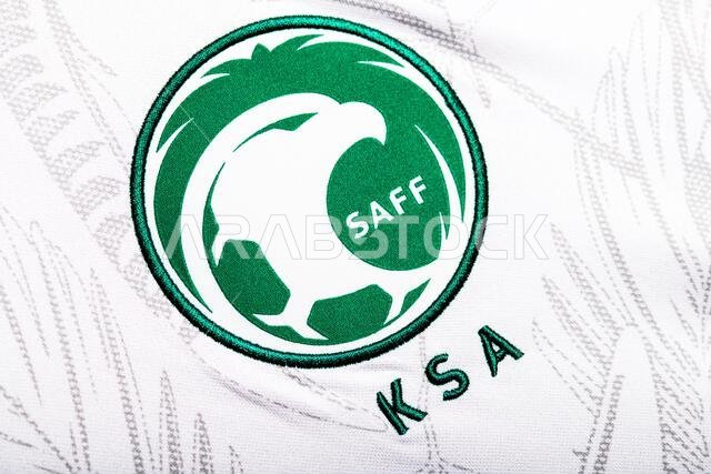 Close up of National Football team crest on home kit. FIFA World Cup Qatar 2022.