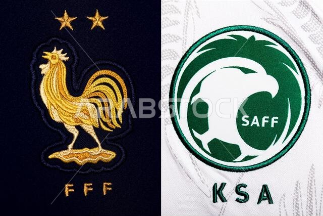 Close up of National Football team crest on home kit. FIFA World Cup Qatar 2022.