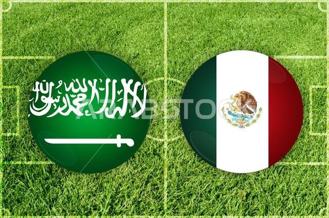 Illustration for Football match Saudi Arabia vs Mexico