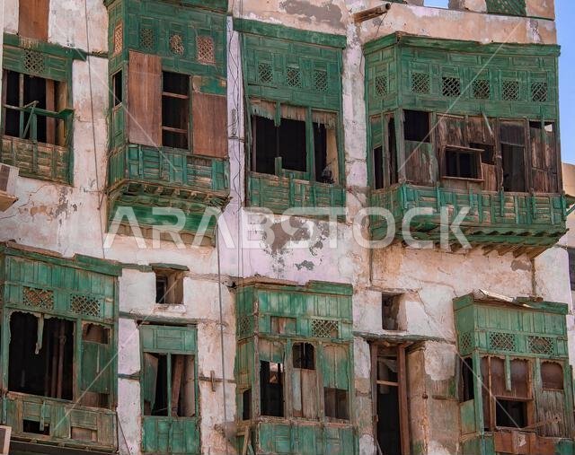 بالونات خشبية بناء غير مرمم البلد جدة المملكة العربية السعودية