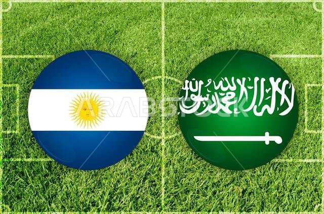 رسم توضيحي لمباراة كرة القدم بين الأرجنتين والسعودية
