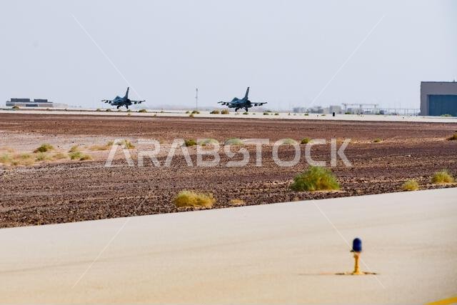 U.S. Air Force F-16CJ Fighting Falcons, assigned to the 79th Expeditionary Fighter Squadron, taxi to the runway on Prince Sultan Air Base, Kingdom of Saudi Arabia, Aug. 24, 2022. The 79th EFS projects combat airpower across AFCENT’s area of responsibility, supporting personnel, improving force movement, and showing U.S. and partner nations resolve in the region. (U.S. Air Force photo by Staff Sgt. Noah J. Tancer)