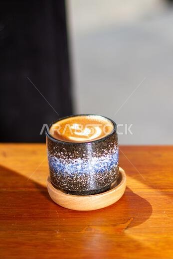 Delicious coffee with latte art Delicious coffee with latte art