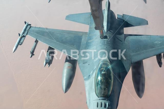 An F-16 Fighting Falcon assigned to the 79th Expeditionary Fighter Squadron, approaches the boom of a KC-10 Extender assigned to the 908th Expeditionary Air Refueling Squadron for air refueling support over the U.S. Central Command area of responsibility, Aug. 31, 2022. The 79th EFS projects combat airpower across AFCENT’s area of responsibility, supporting personnel, improving force movement, and showing U.S. and partner nations resolve in the region. (U.S. Air Force photo by Staff Sgt. Shannon