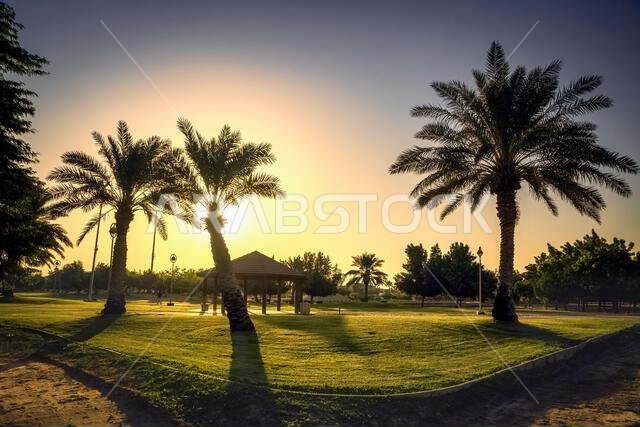 Morning view in Aqua park Jubail , Saudi Arabia.