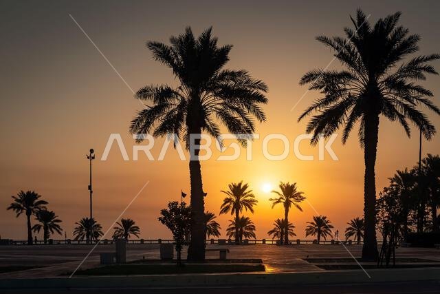 منظر صباحي رائع على كورنيش الخبر - الخبر، المملكة العربية السعودية