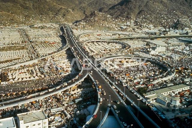 مكة المكرمة، حج المملكة العربية السعودية، المدينة الإسلامية الخيامية، منظر جوي للحج السنوي