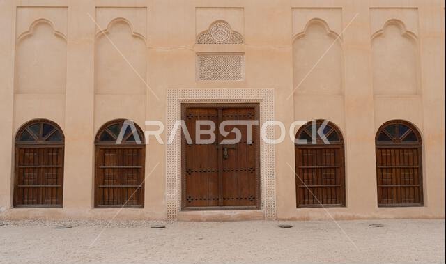 doha, qatar- June 06,2022 :traditional qatari house exterior at the national qatar museum.
