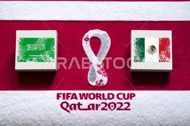 DOHA, QATAR, 3. JULY: Group C: Saudi Arabia vs Mexico, Lusail Iconic Stadium, Lusail, FIFA World Cup in Qatar 2022, Football match with national flags DOHA, QATAR, 3. JULY: Group C: Saudi Arabia vs Mexico, Lusail Iconic Stadium, Lusail, FIFA World Cup in Qatar 2022, Football match with national flags