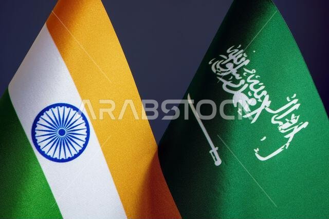 أعلام الهند والمملكة العربية السعودية جنباً إلى جنب. أعلام الهند والمملكة العربية السعودية جنباً إلى جنب.