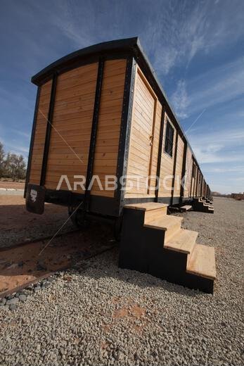 Al Ula, Saudi Arabia- Restored Hejaz railway train built for by the Ottoman Empire
