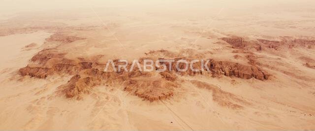 Drone view of desert