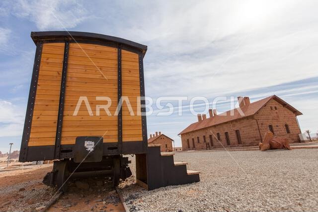Al Ula, Saudi Arabia- Restored Hejaz railway train built for by the Ottoman Empire